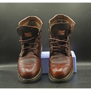 Tony Lama TW953Y Brown Youth Lace-Up Leather Boots, Youth Size 2.5
